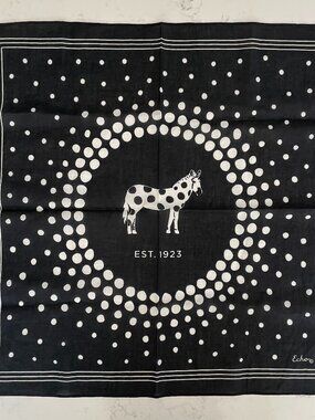 Echo 20.5" x 20.5" Square Animal/Polka Dot Print Scarf Black Wht - no fabric tag